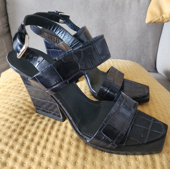 Jil Sander Shoes - Jil Sander Leather sandals heeled shoes  39.5 9.5